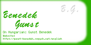 benedek gunst business card